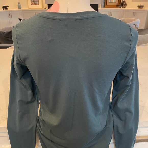 Eileen Fisher Alpine Crew Neck LS Tencel Elastane Tunic Top Teal Green Sz XXS - Picture 8 of 14